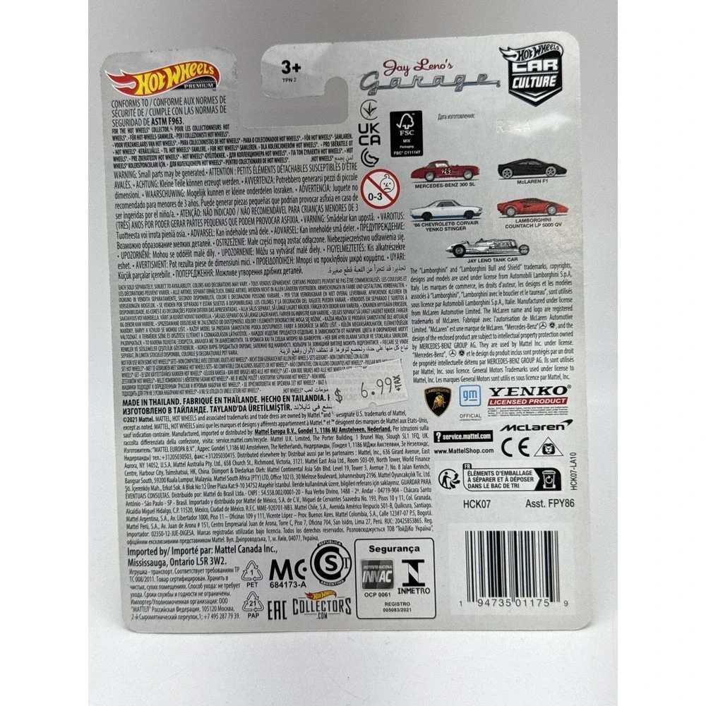 Hot Mercedes Benz Wheels Jay Leno's Garage 300 SL Diecast Car 1:64